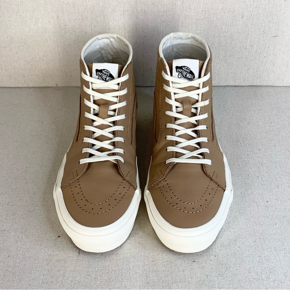 Vans - Off the Wall Sk8-Hi Tapered Soft Leather Hi-Top Sneakers - Size M8/W9.5 - Picture 4 of 16